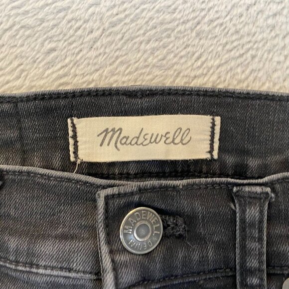 Madewell Womens Jeans 24T Cali Demi-Boot Gray Denim Raw Hem Stretchy Waist Slim - Picture 15 of 16